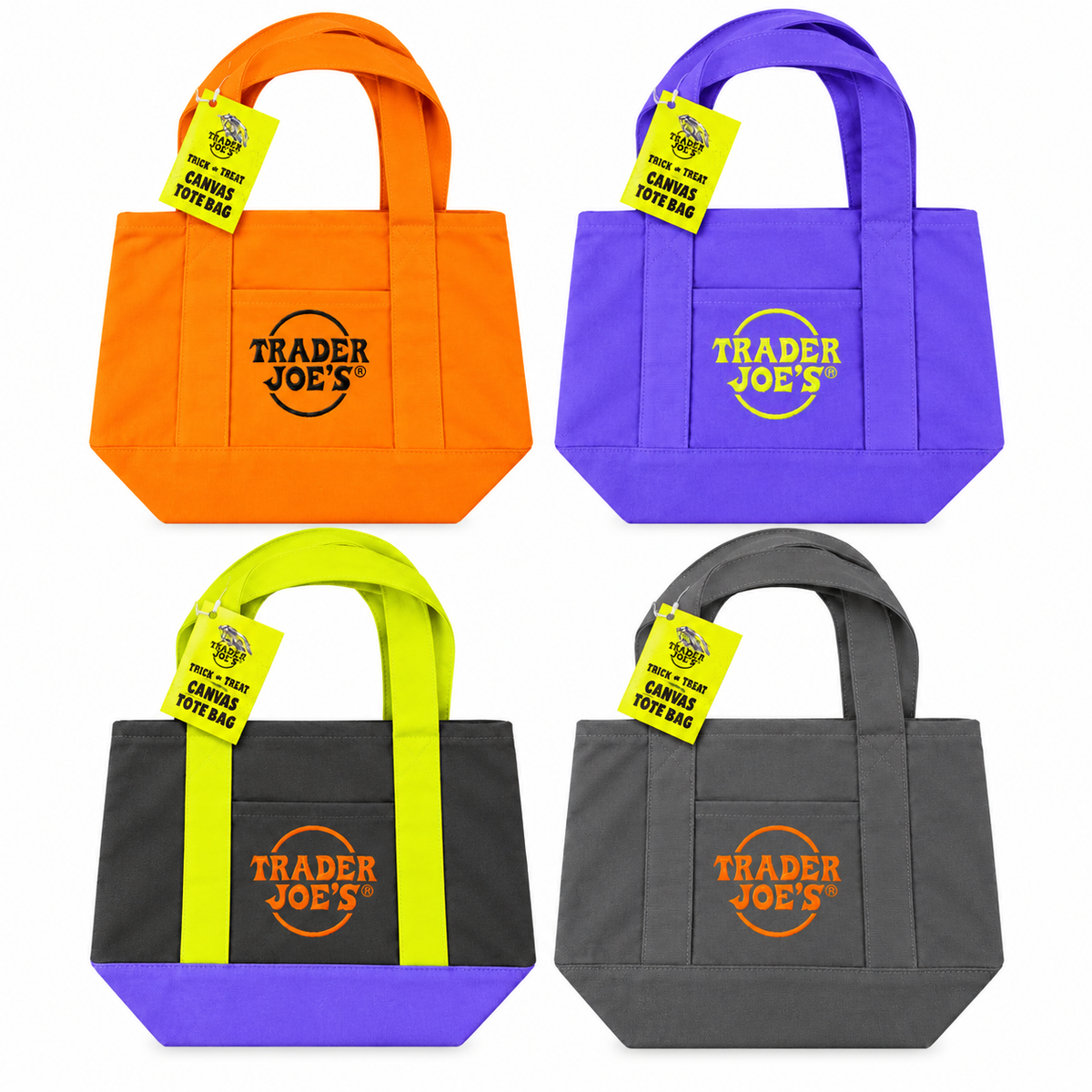 Trader Joe's Halloween Mini Tote 4-Pack Bundle
