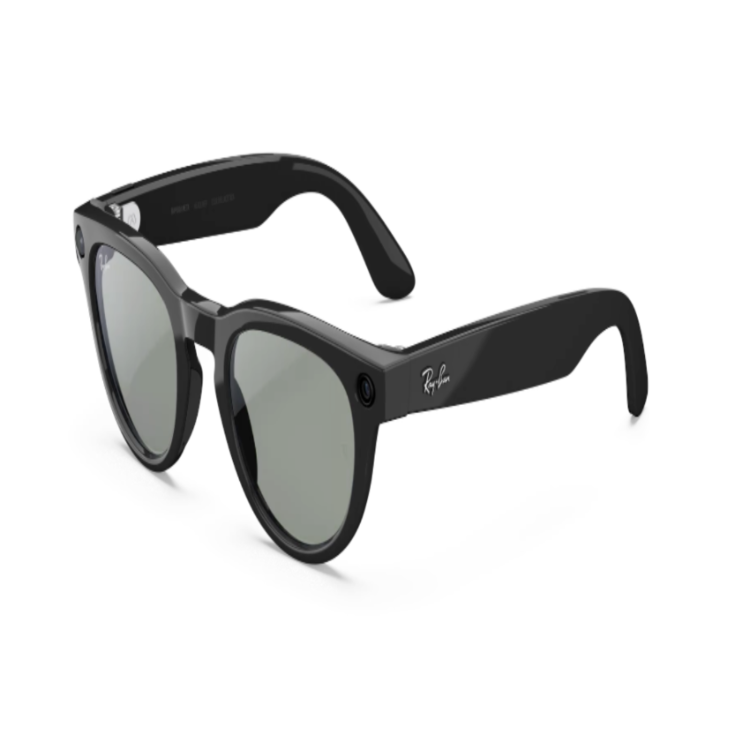 Black sunglasses with a white background