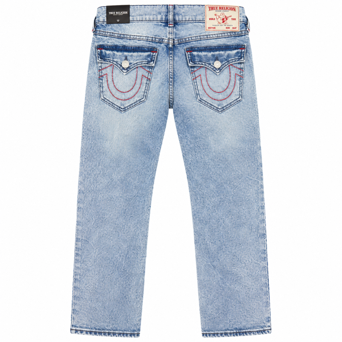 True Religion Ricky Big T Flap Straight Jean, Light Riviera Wash back view