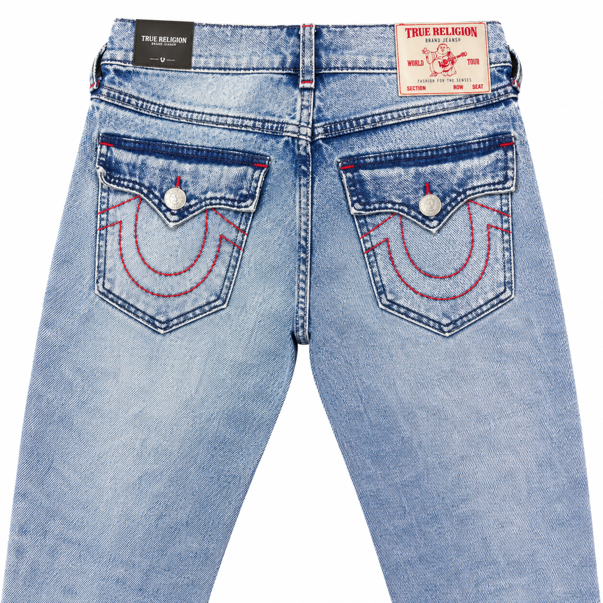True Religion Ricky Big T Flap Straight Jean, Light Riviera Wash